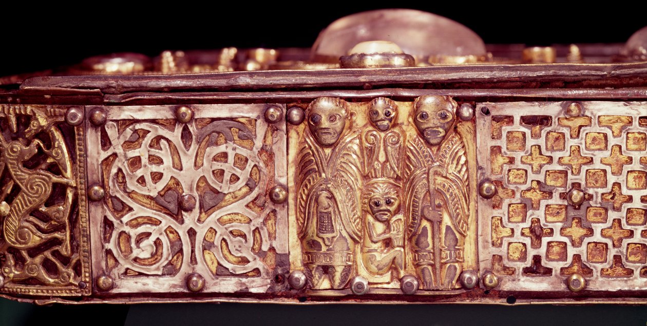 Shrine of the Stowe Missal, Lorrha, County Tipperary, dąb ozdobiony srebrnymi płytami, detal 390442 autorstwa Celtic