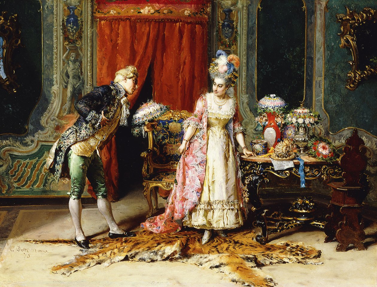 Kwiaty dla Jej Lady, 1875 autorstwa Cesare Auguste Detti