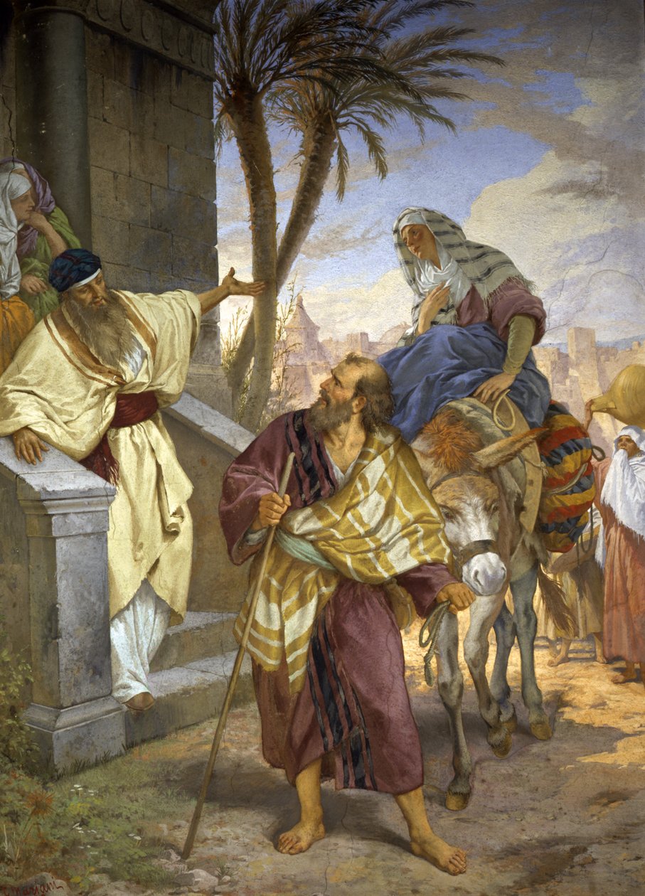 Józef i Maryja, Ucieczka do Betlejem Rzymu autorstwa Cesare Maccari