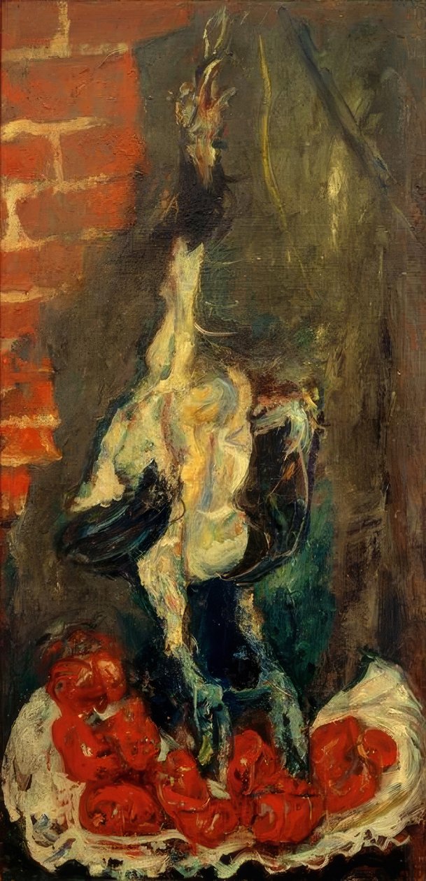 Ch.Soutine, oskubany kogut i pomidory autorstwa Chaim Soutine