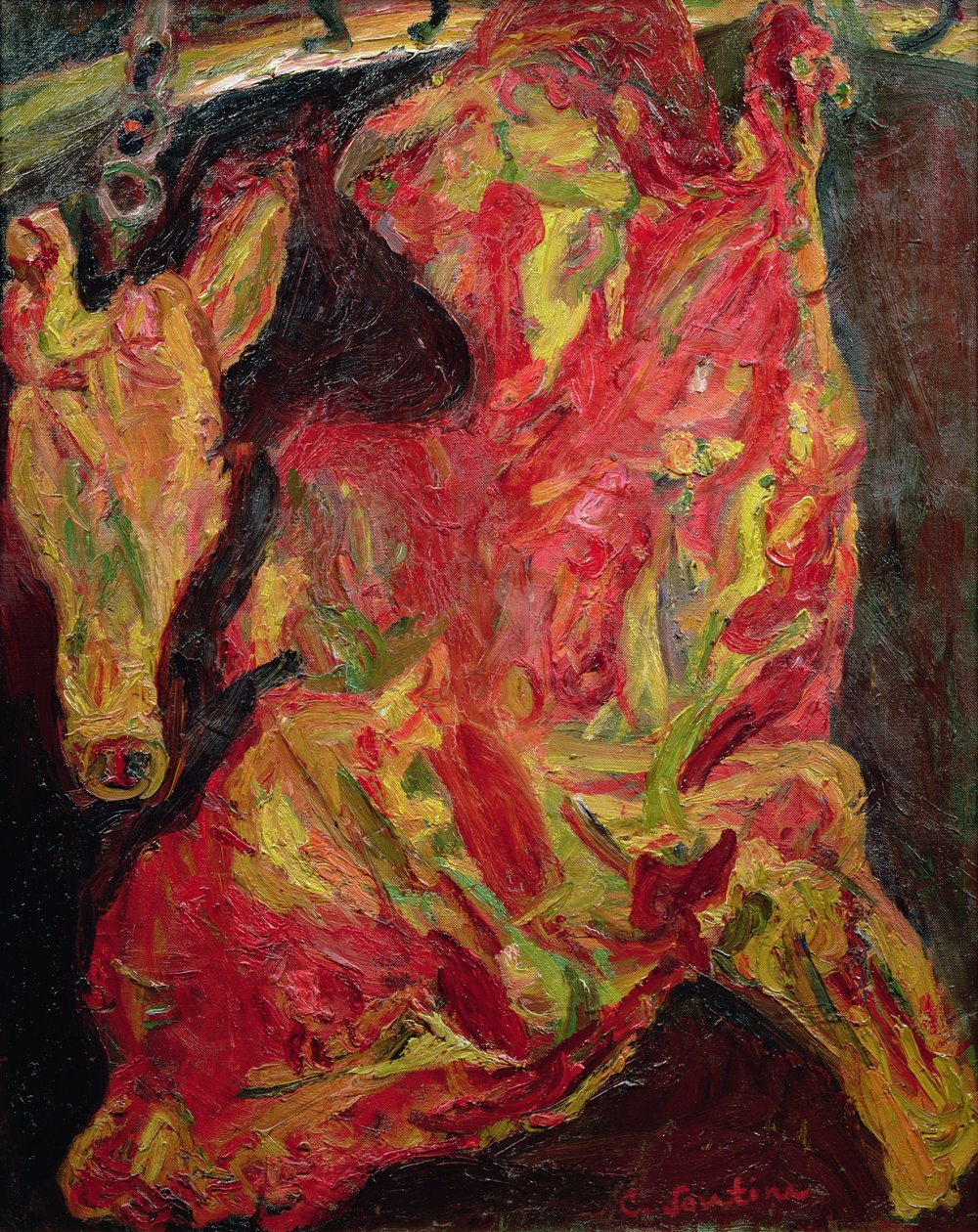 Bok wołowiny i głowy cielęcej, 1925 autorstwa Chaim Soutine