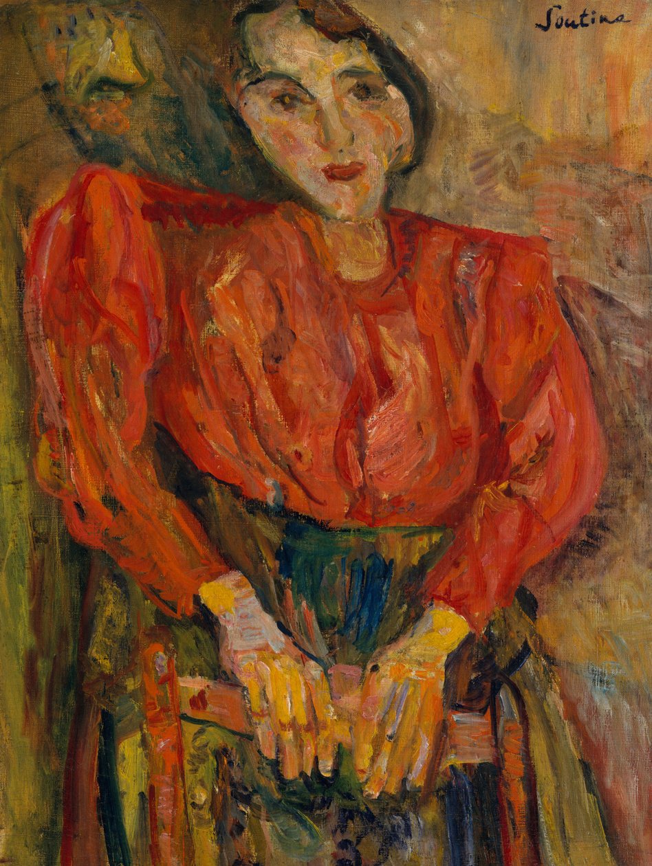 Kobieta w czerwonej bluzce, ok. 1919 autorstwa Chaim Soutine