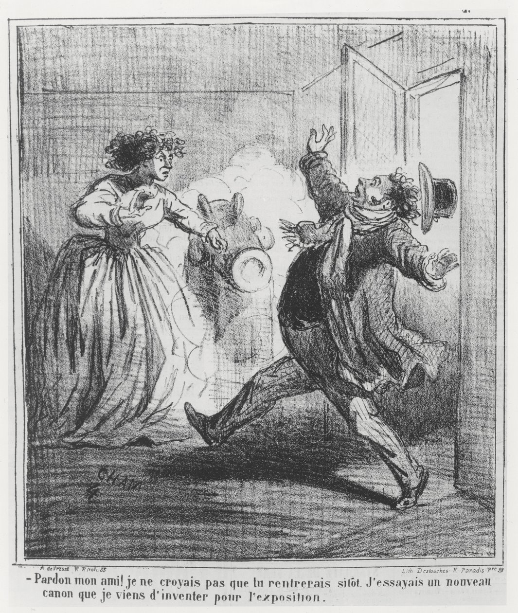 Karykatura Wystawy Powszechnej z 1867 r. autorstwa Cham