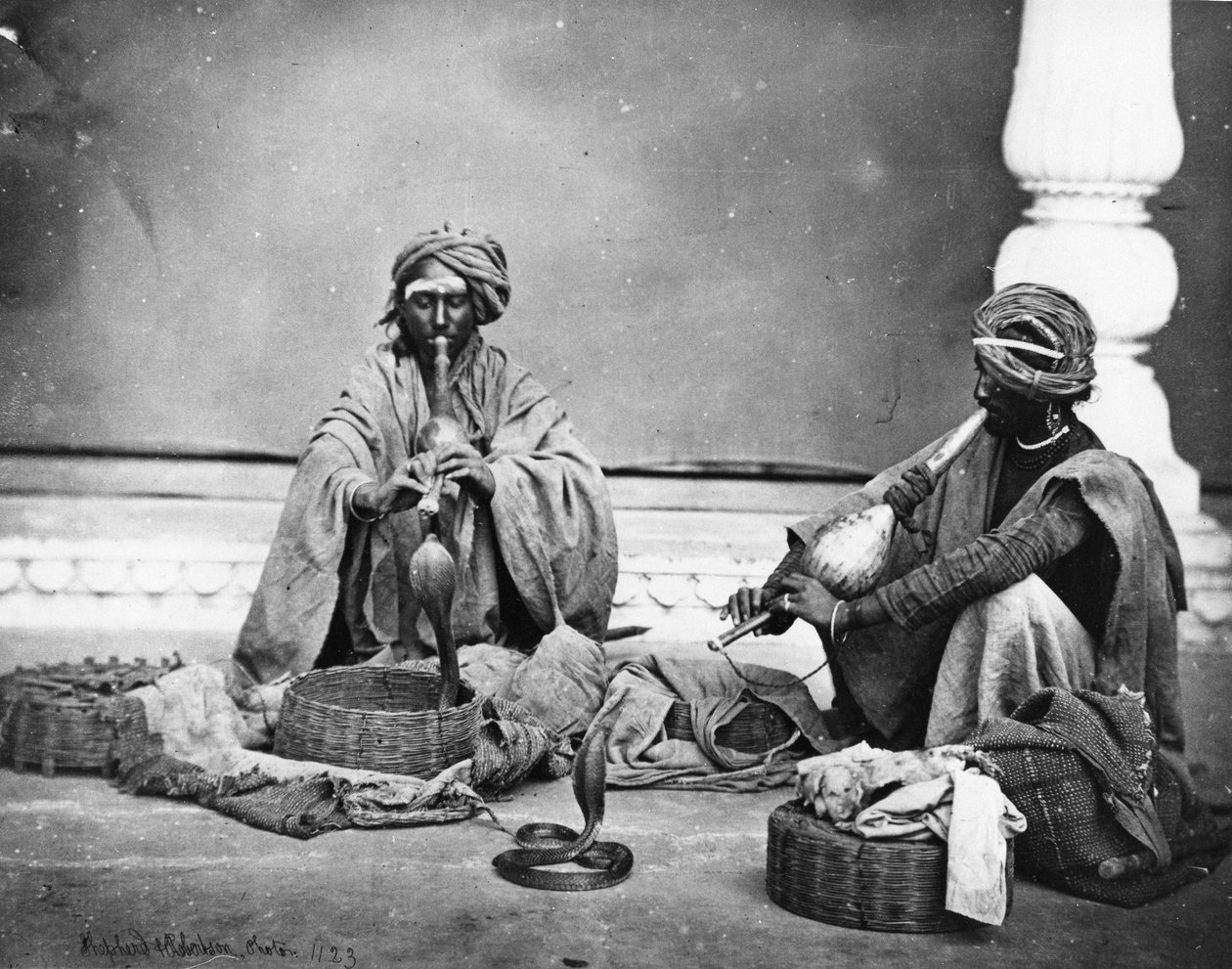 Zaklinacze węży, ok. 1863 autorstwa Charles Robertson