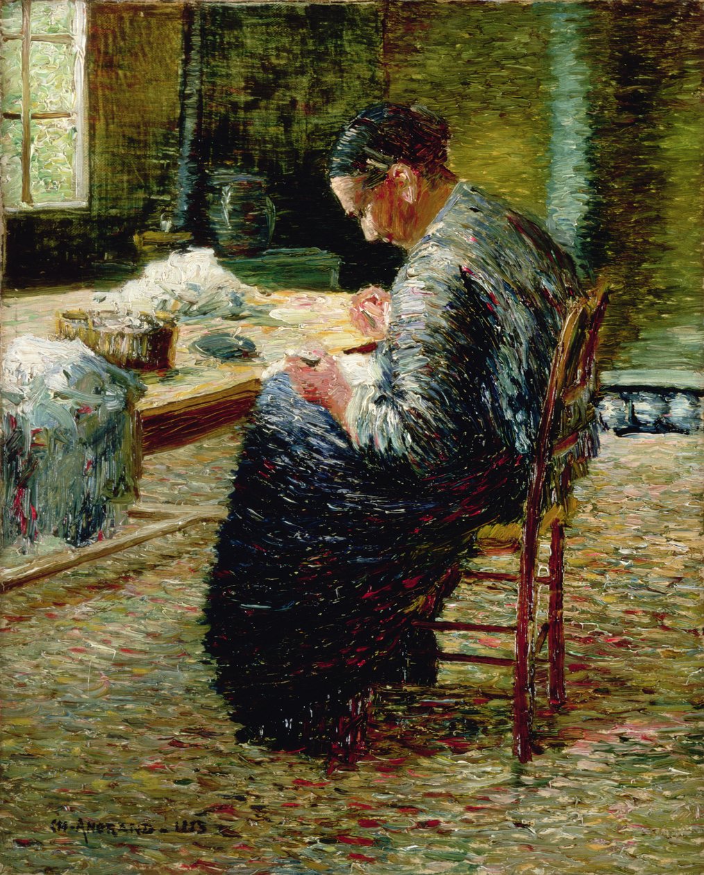 Portret szwalni matki artysty, 1885 autorstwa Charles Angrand