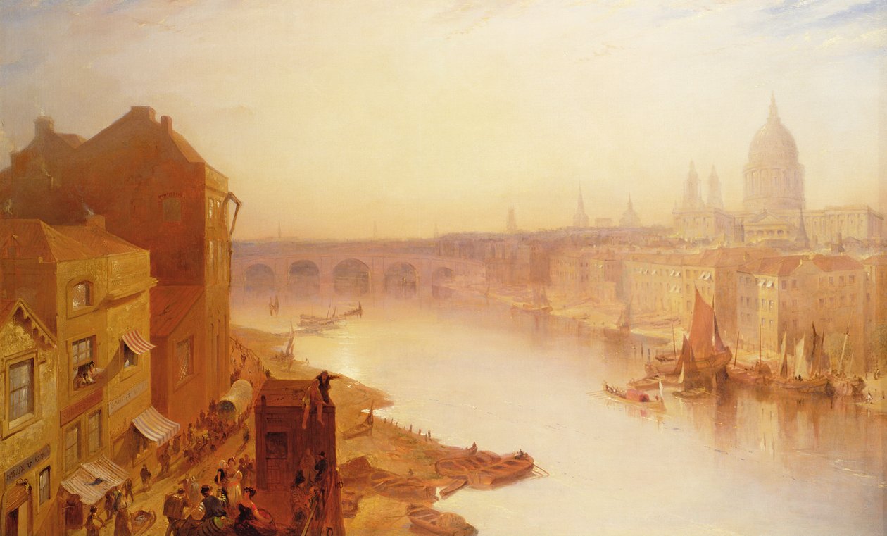 Katedra św. Pawła: Z mostu Southwark, XIX w. autorstwa Charles Claude Pyne