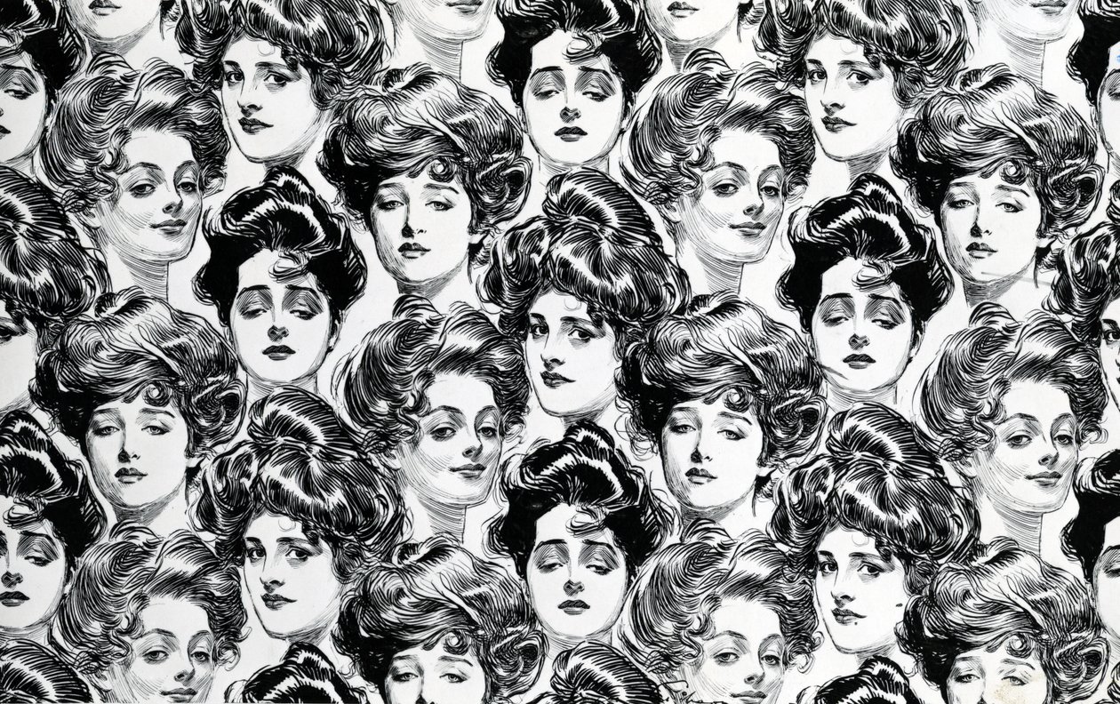 Projekt tapety, odpowiedni do kawalerki, 1902 autorstwa Charles Dana Gibson