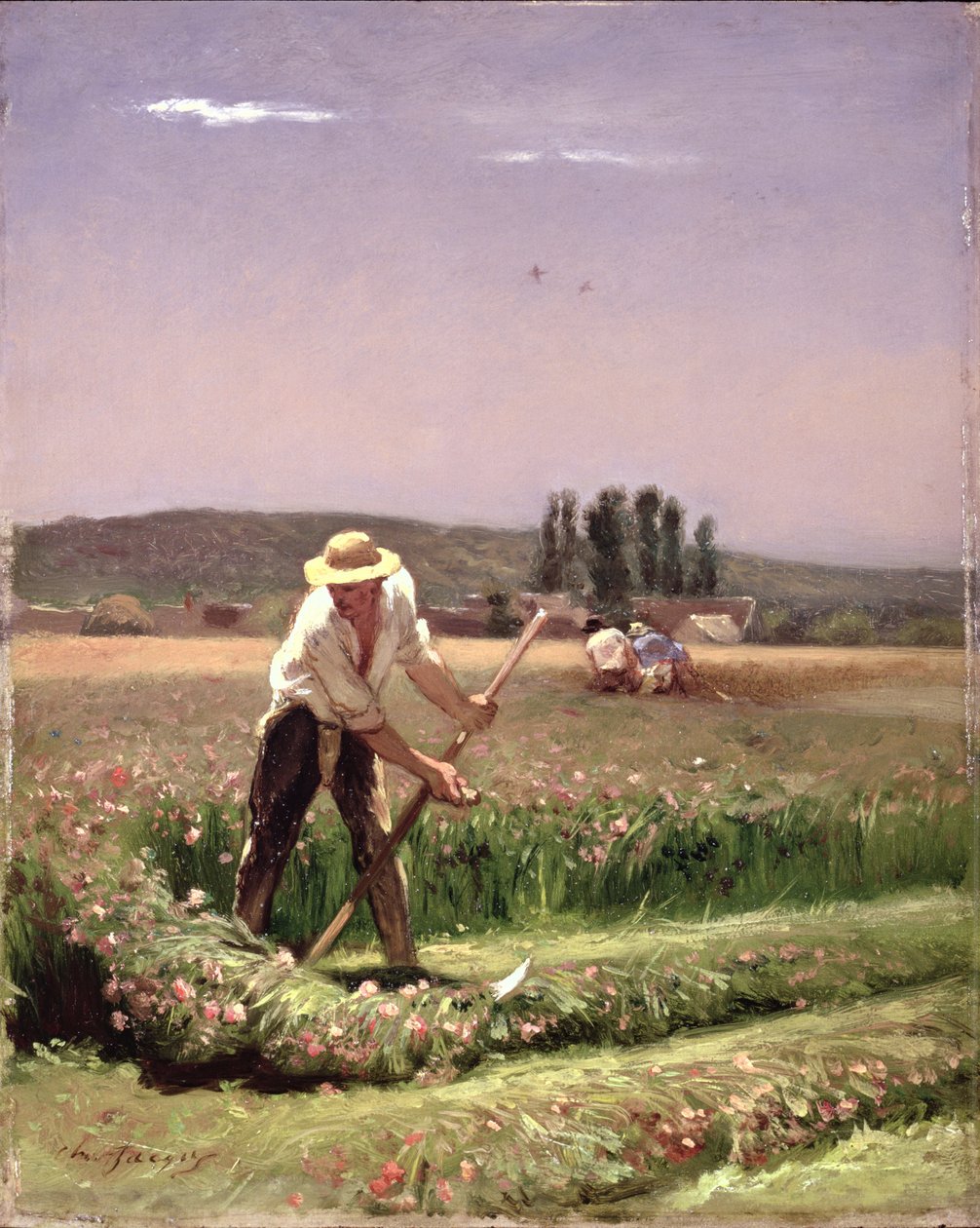 Chłop, koszący autorstwa Charles Emile Jacque
