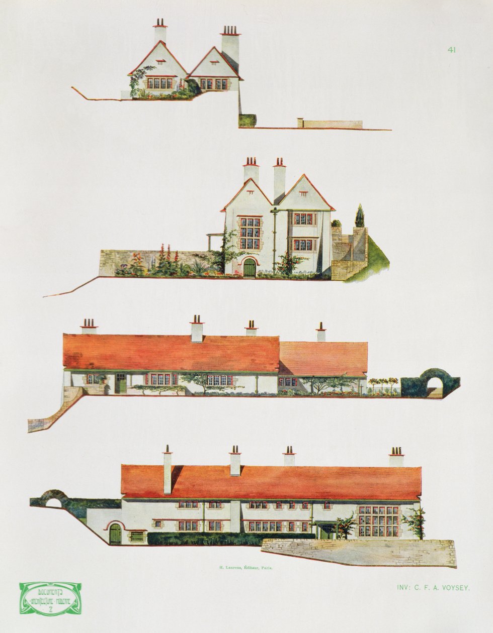 Projekt małego wiejskiego domu, początek XX wieku autorstwa Charles Francis Annesley Voysey