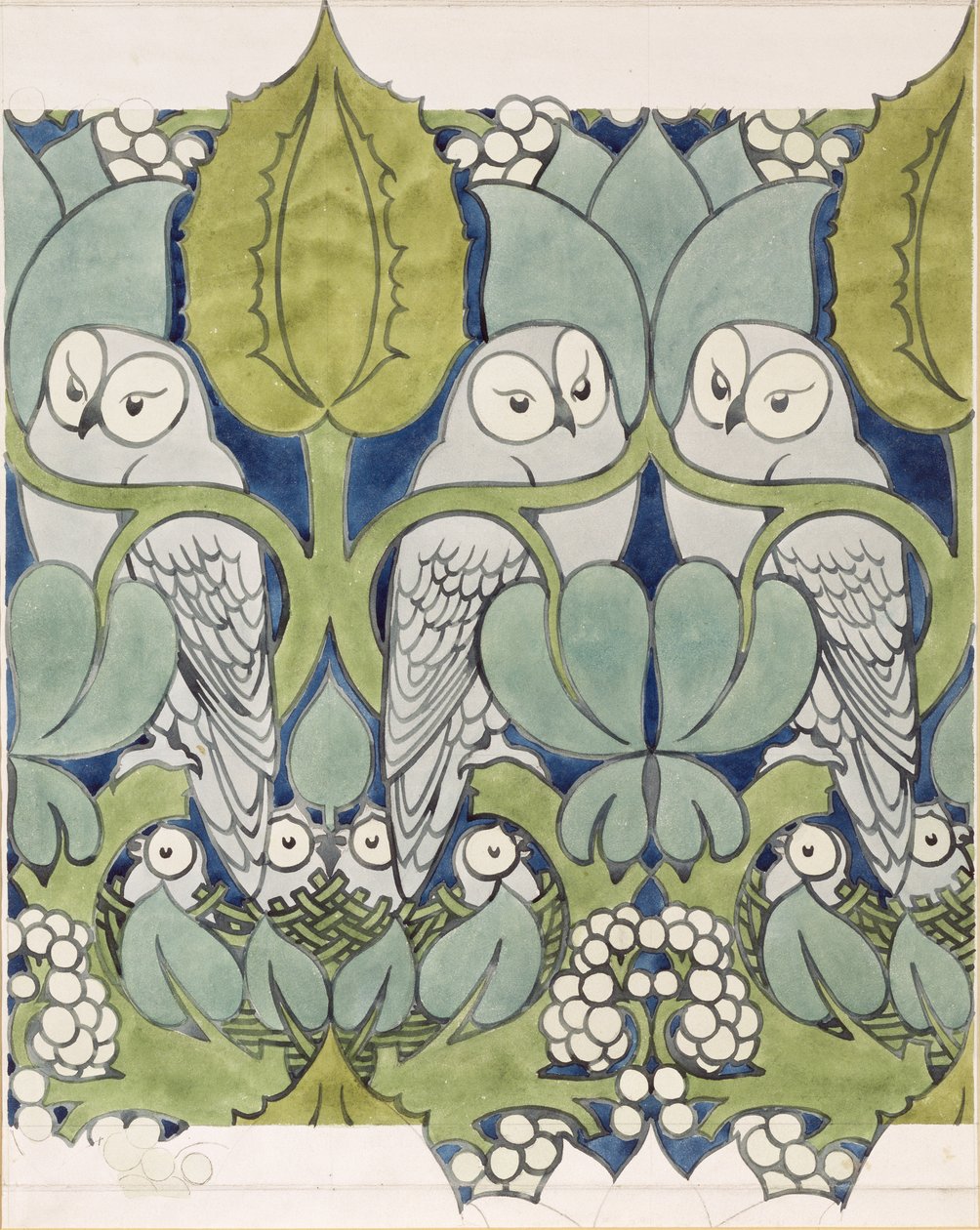 Sowy, 1913 (wc i ołówek na papierze) autorstwa Charles Francis Annesley Voysey