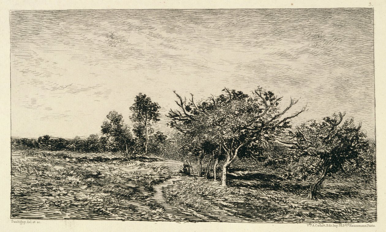 Jabłonie w Auvers (Pommiers a Auvers), 1877 autorstwa Charles Francois Daubigny