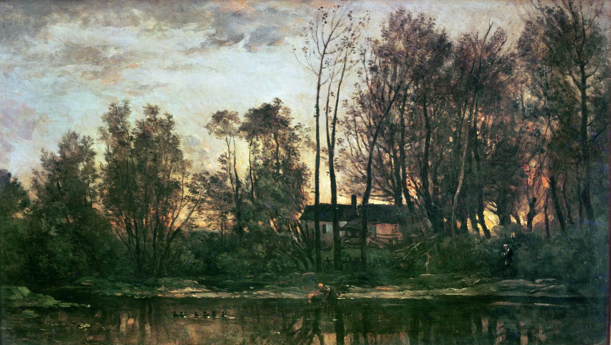 Zachód słońca, Bas-Meudon (Hauts-de-Seine), 1869 autorstwa Charles Francois Daubigny
