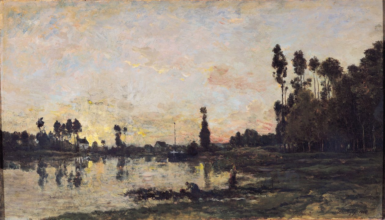 Zachód słońca nad Oise, 1865 autorstwa Charles Francois Daubigny