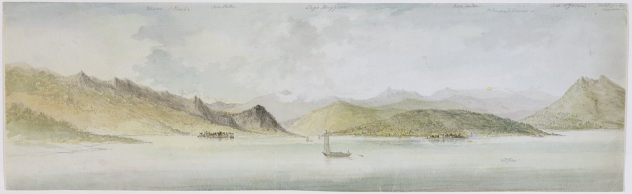 Lago Maggiore (toaleta, długopis, tusz i grafit na papierze) autorstwa Charles Gore