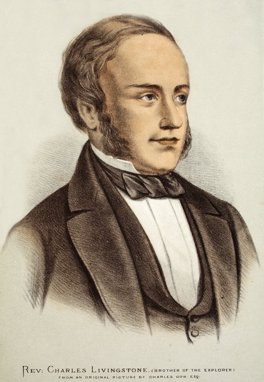 Rev. Charles Livingstone, ilustracja z "The Pictorial Edition of the Life and Discoveries of David Livingstone" J. Ewing Richie, wyd. A. Fullarton & Co, 1876 autorstwa Charles Gow