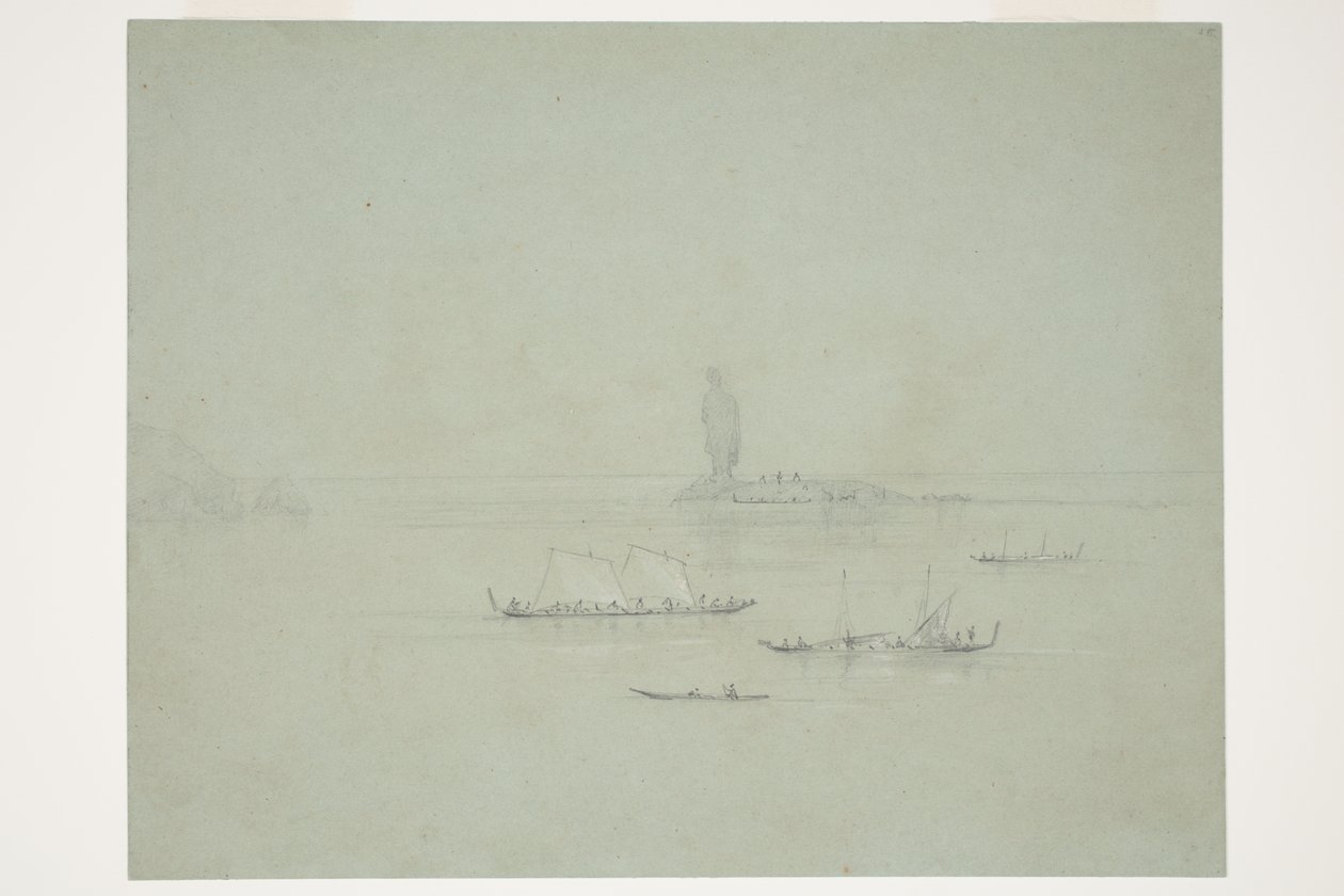 Posąg Rock Manaia, Tamiza autorstwa Charles Heaphy
