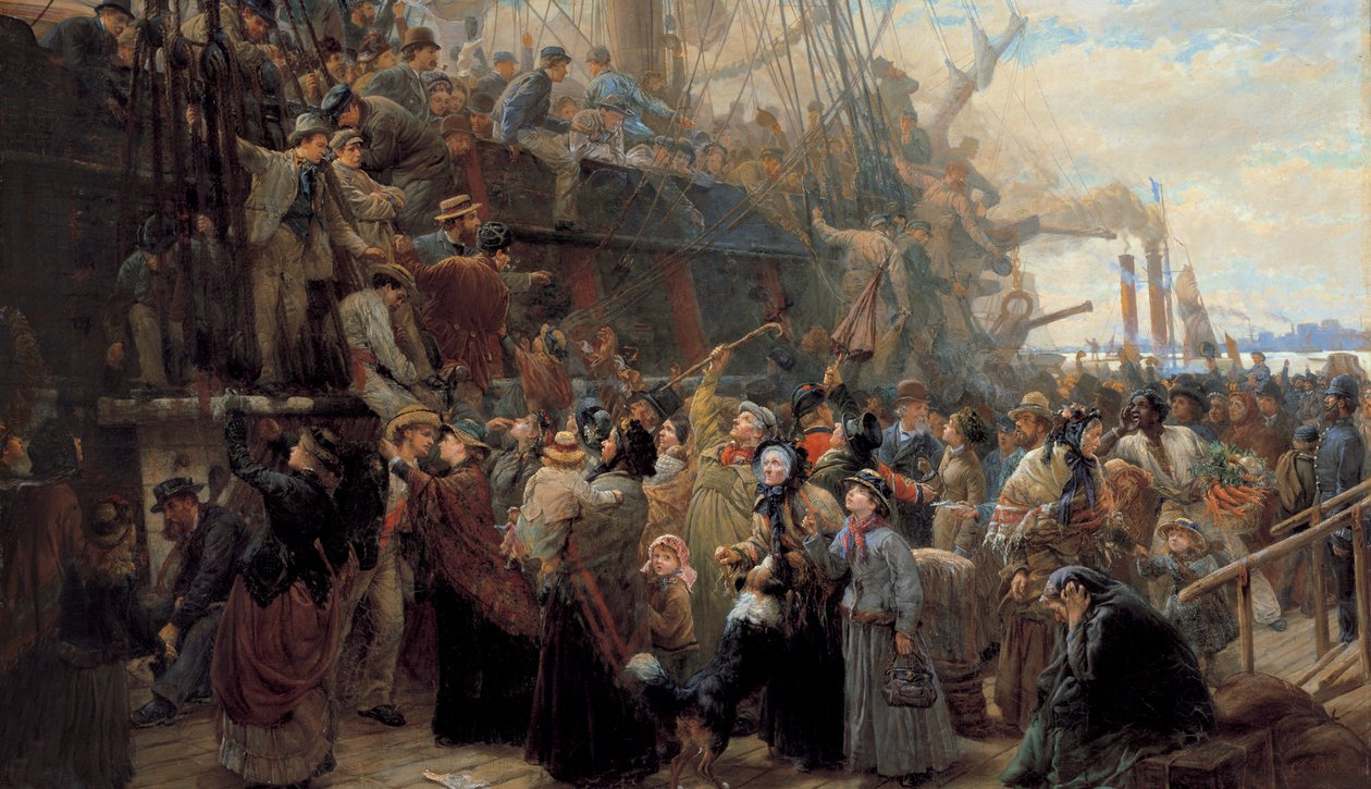 Statek Emigrantów, lata osiemdziesiąte XIX wieku autorstwa Charles J. Staniland