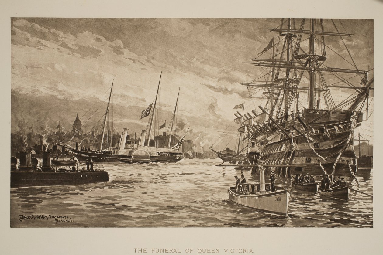 Pogrzeb królowej Wiktorii, 1 lutego, z „The Illustrated London News”, 1901 autorstwa Charles John de Lacy