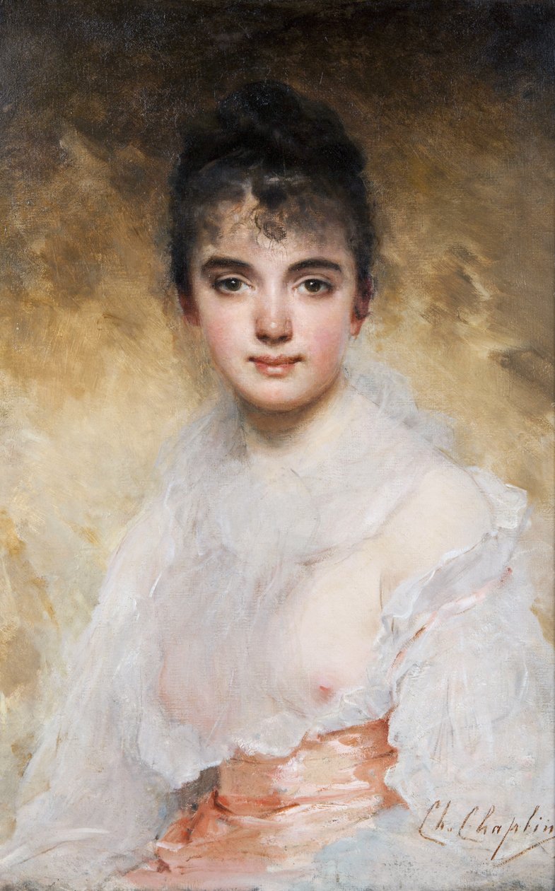 Portret młodej kobiety autorstwa Charles Joshua Chaplin