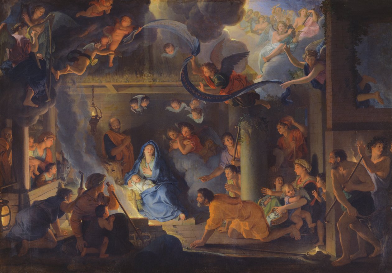 د شپونانو عبادت، 1689 پولی autorstwa Charles Le Brun