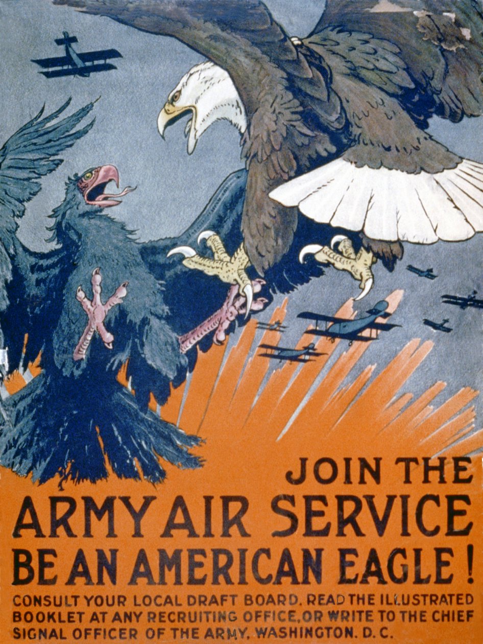 Dołącz do Army Air Service, bądź amerykańskim orłem!, ok. 1917 r. autorstwa Charles Livingston Bull