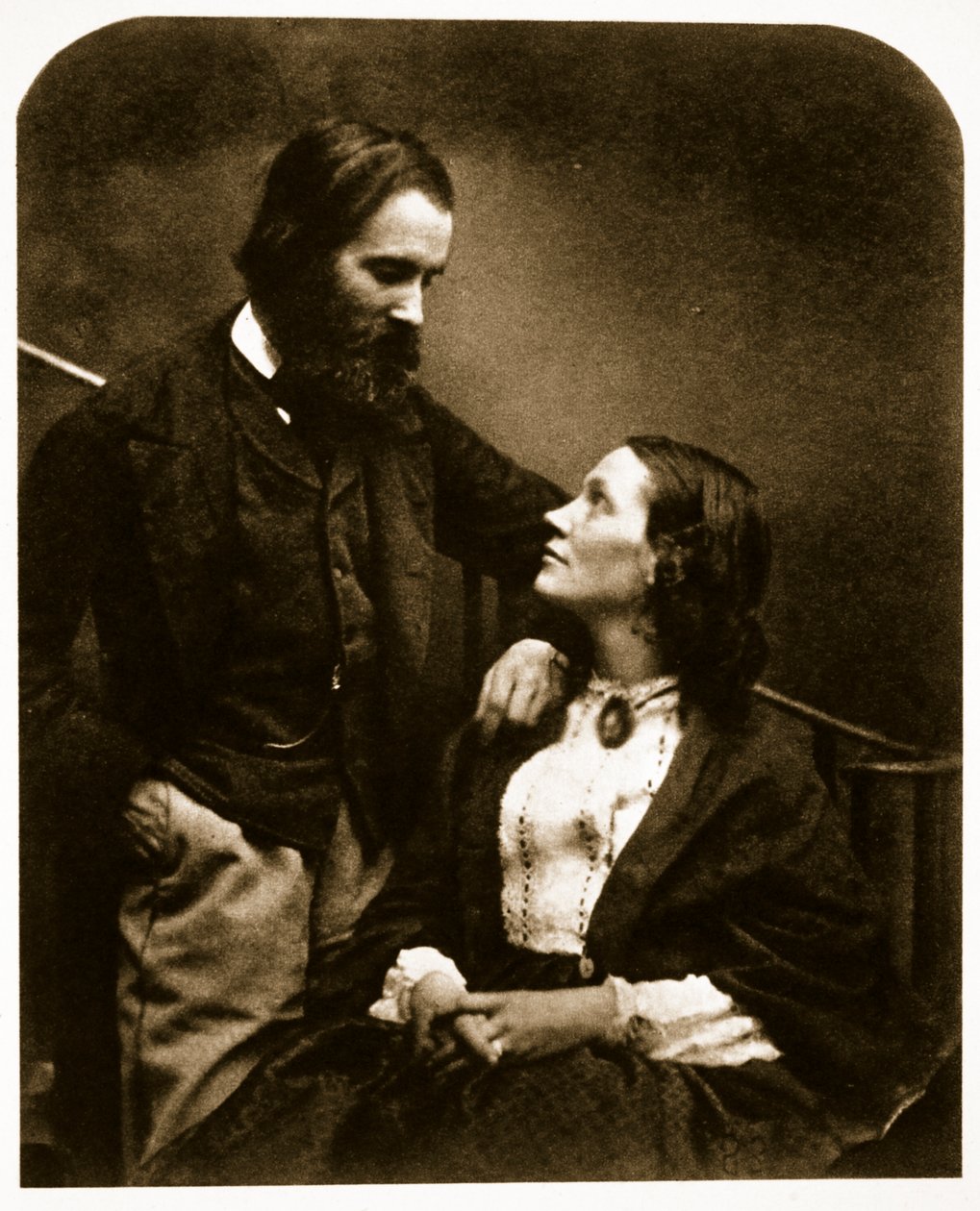 Alexander Munro i jego żona, 7 października 1863 (zdjęcie w sepii) autorstwa Charles Lutwidge Dodgson