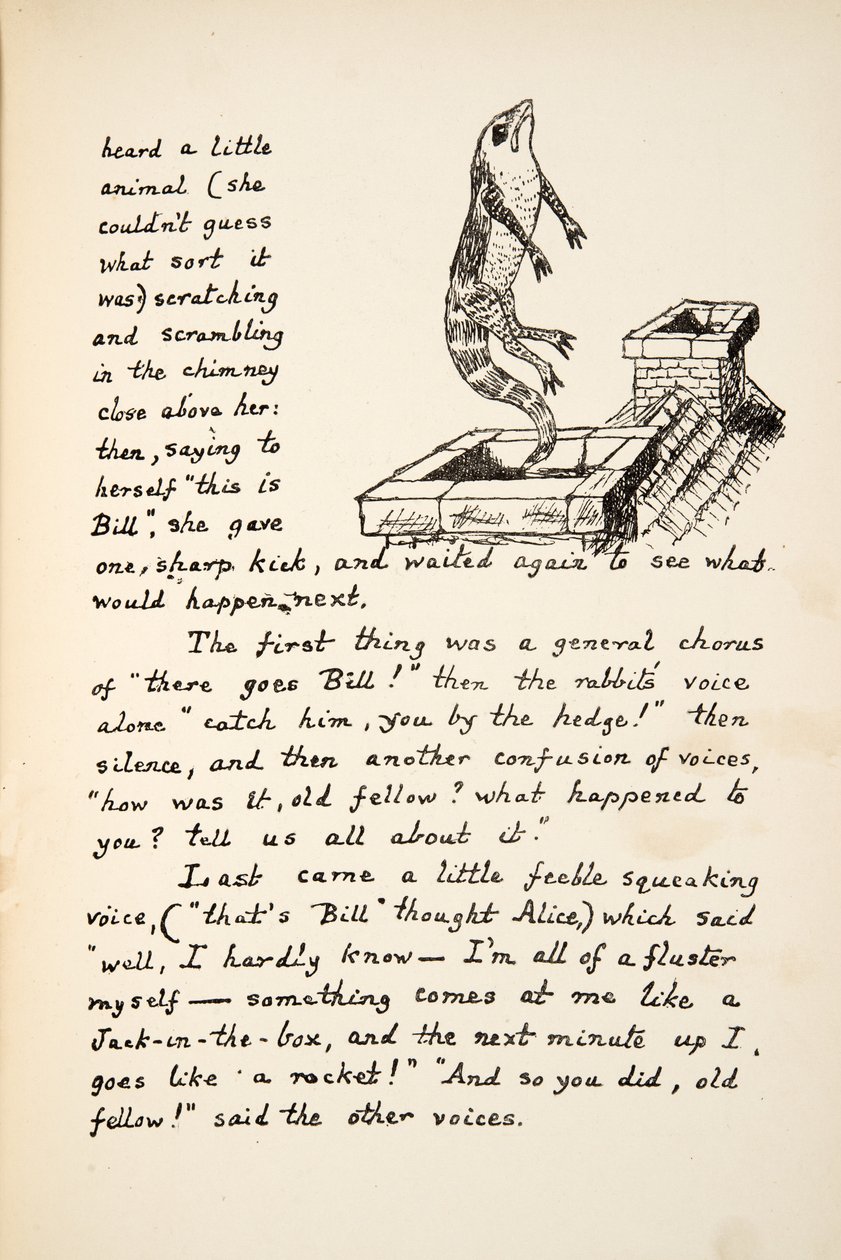 Oto Bill, ilustracja z „Alice Adventures Under Ground”, wyd. 1886 (faksymile) autorstwa Charles Lutwidge Dodgson