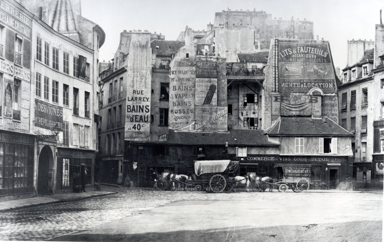 Place Saint-Andre-des-Arts, Paryż, 1858-78 autorstwa Charles Marville