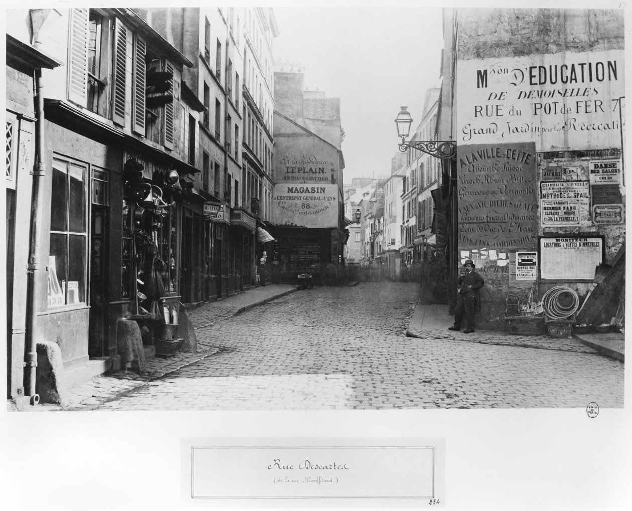 Rue Descartes, od strony Rue Mouffetard, Paryż, 1858-78 autorstwa Charles Marville