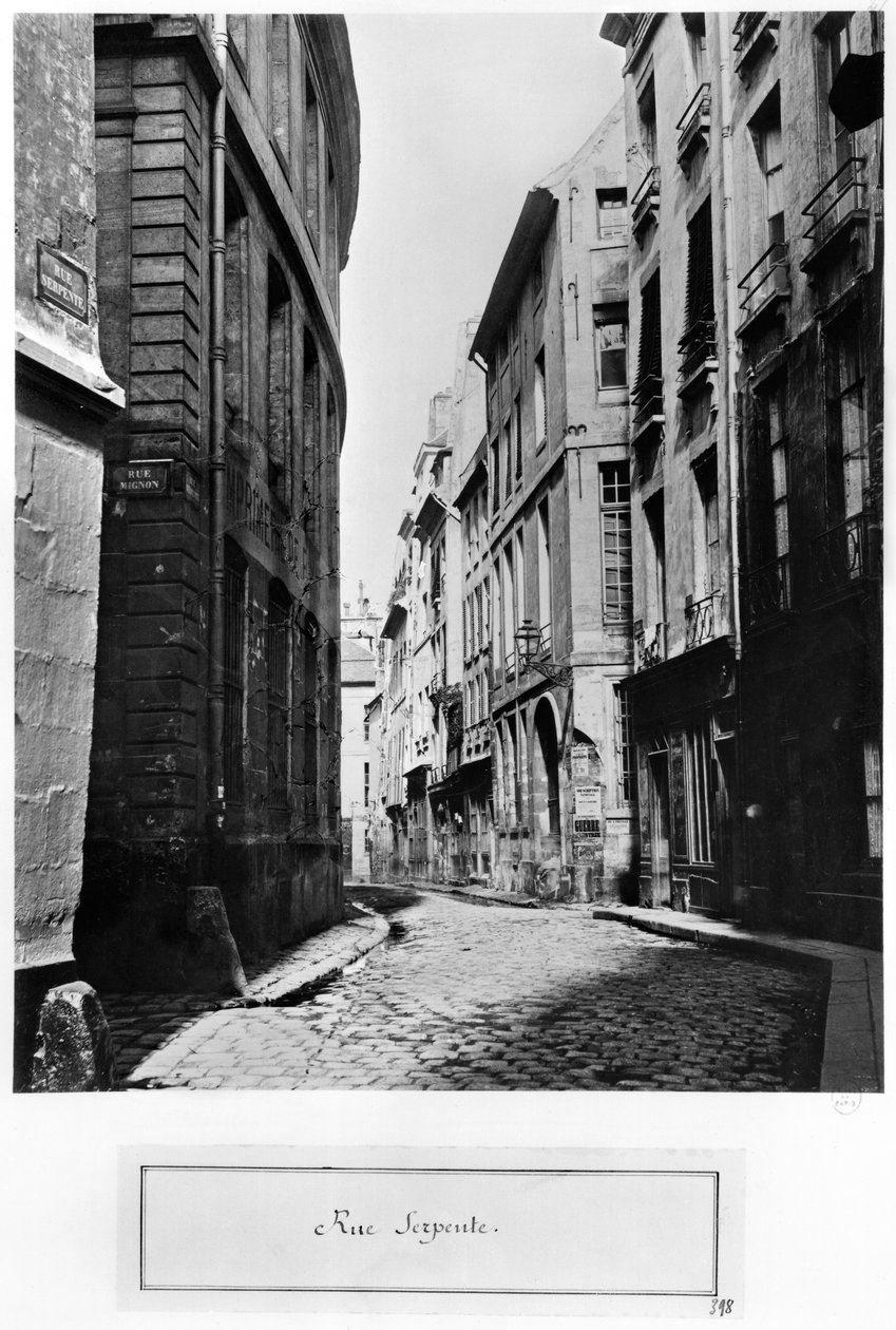 Rue Serpente, Paryż, 1858-78 autorstwa Charles Marville