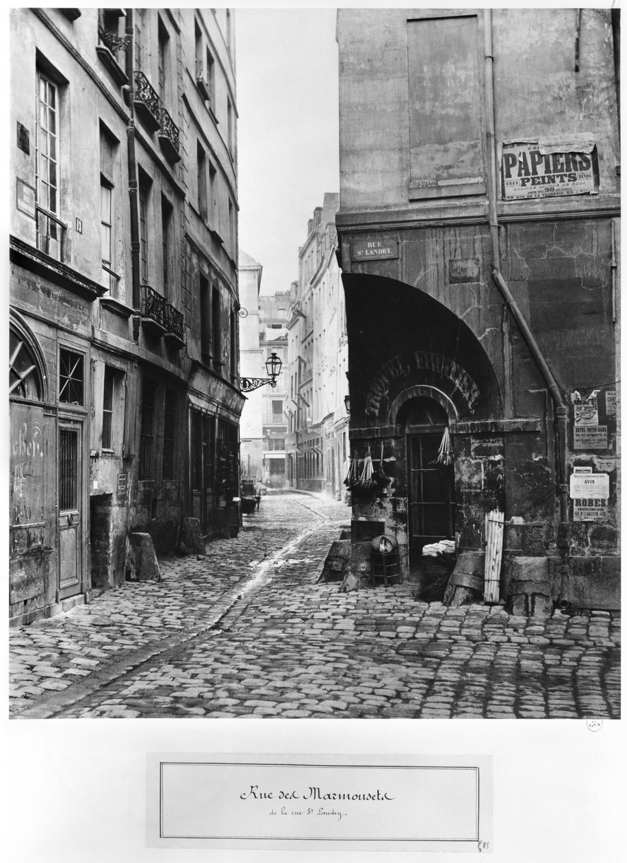 Rue des Marmousets, od rue Saint-Landry, Paryż, 1858-78 autorstwa Charles Marville