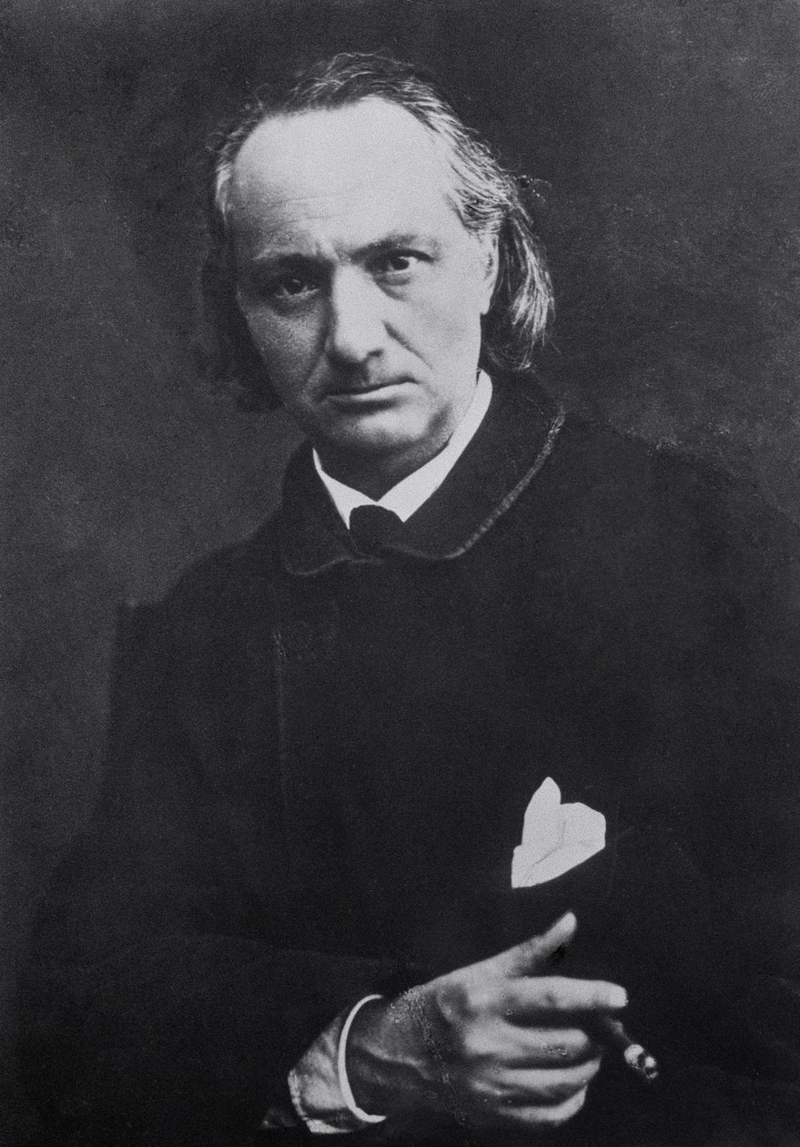 Charles Baudelaire (1821-67) z cygarem, 1864 (fot. bw) autorstwa Charles Neyt