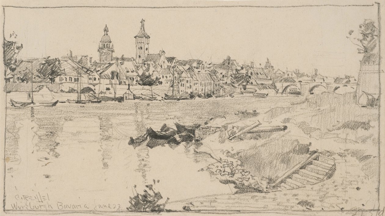 Würzburgh, Bawaria, 22 czerwca 1892 (grafit na papierze) autorstwa Charles P. Reiffel