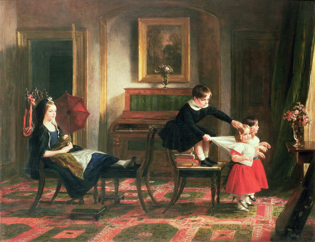 Dzieci bawiące się w karocy i koniach, XIX w. autorstwa Charles Robert Leslie