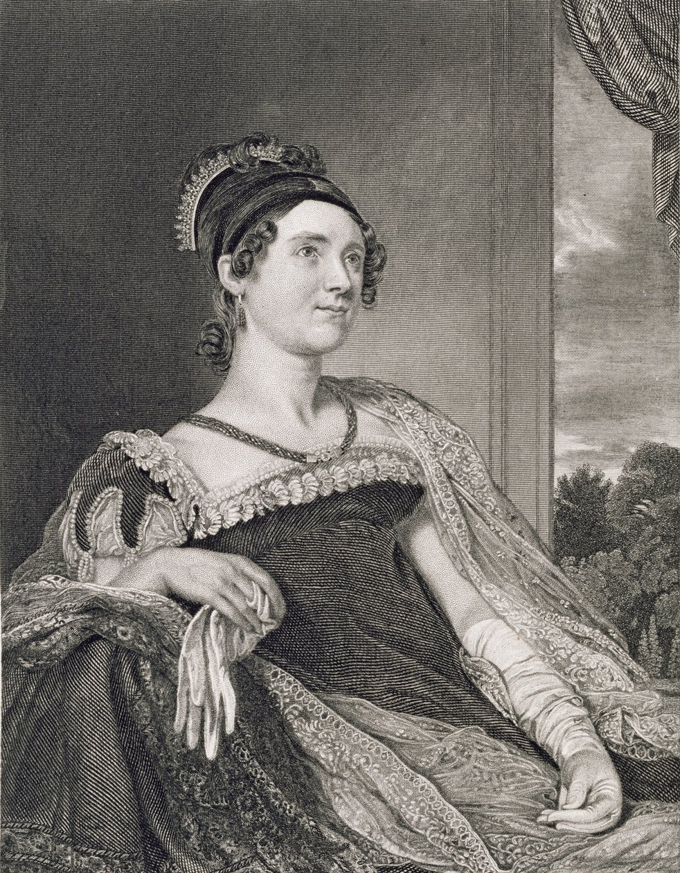 Louisa Catherine Adams (1775-1852) rytowana przez G.F. Burza (fl.c.1834) autorstwa Charles Robert Leslie