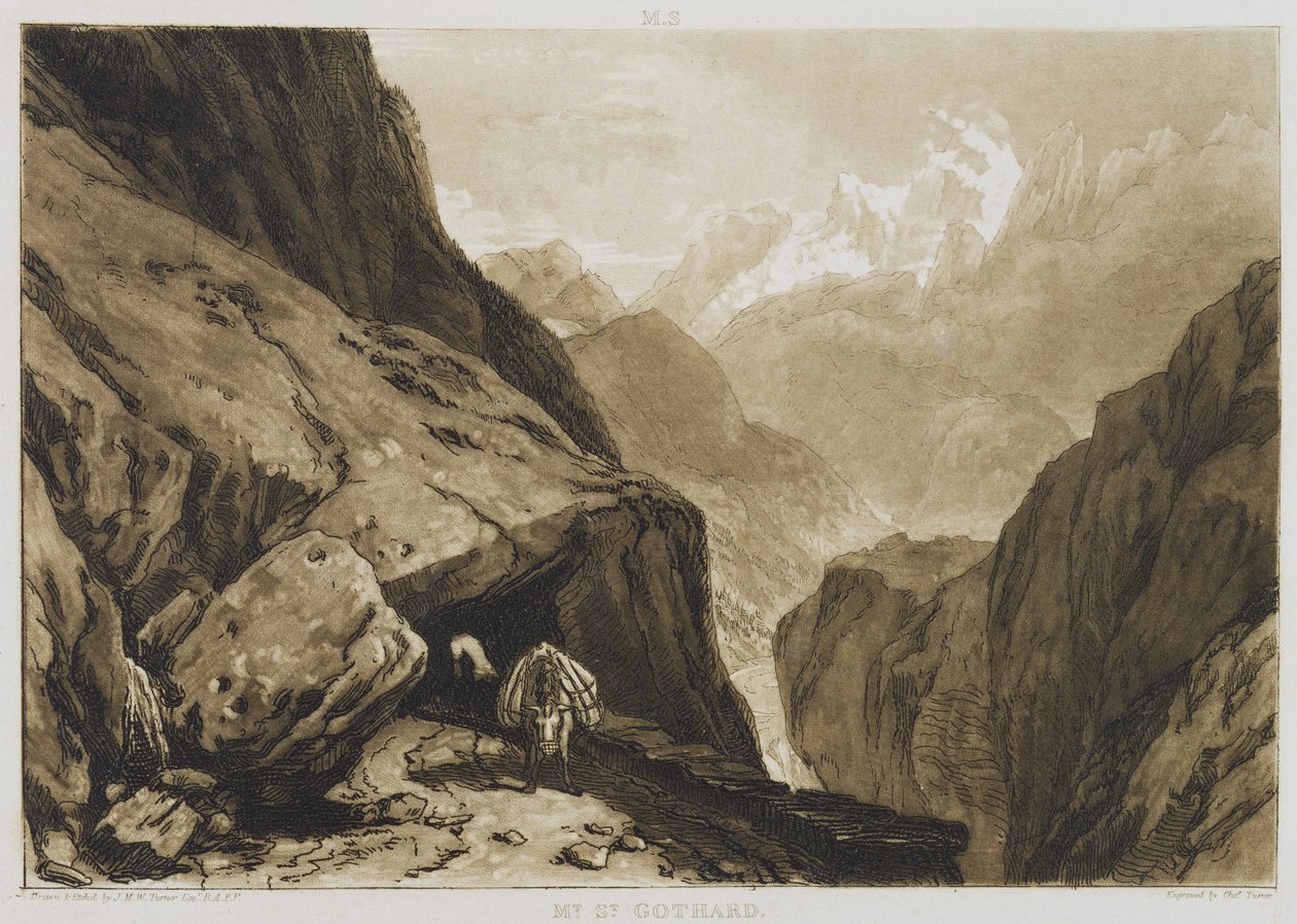 Góra Świętego Gotarda autorstwa Charles Yardley Turner