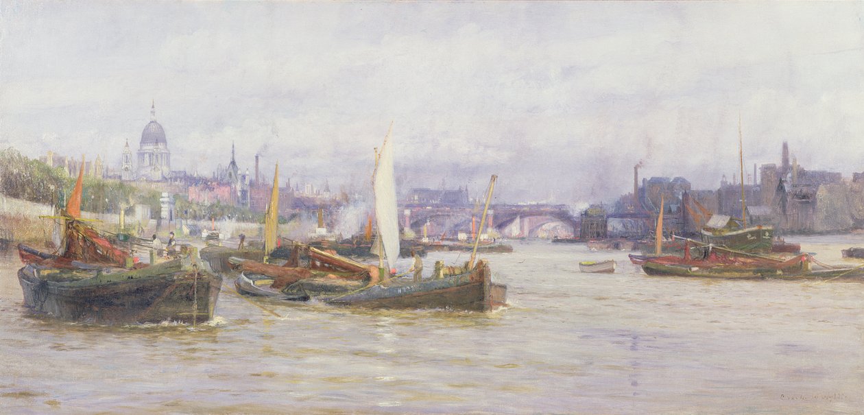 Wysyłka na Tamizie autorstwa Charles William Wyllie