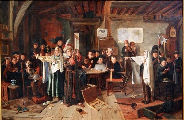 Maskarada, ok. 1855 (olej na płótnie) autorstwa Charles Hunt