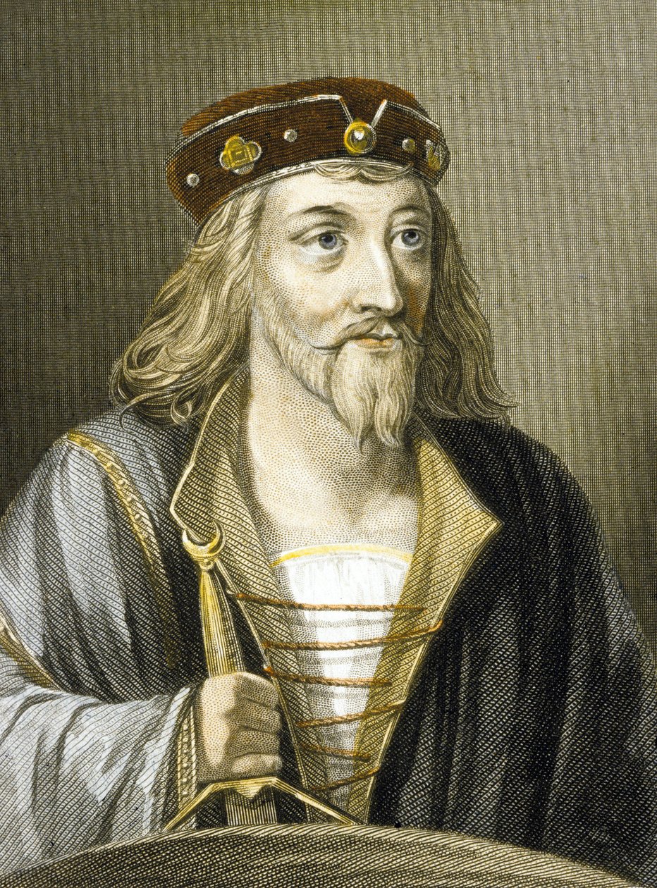 Jakub I Szkocji (kolorowe grawerowanie) autorstwa Charles (after) Holl