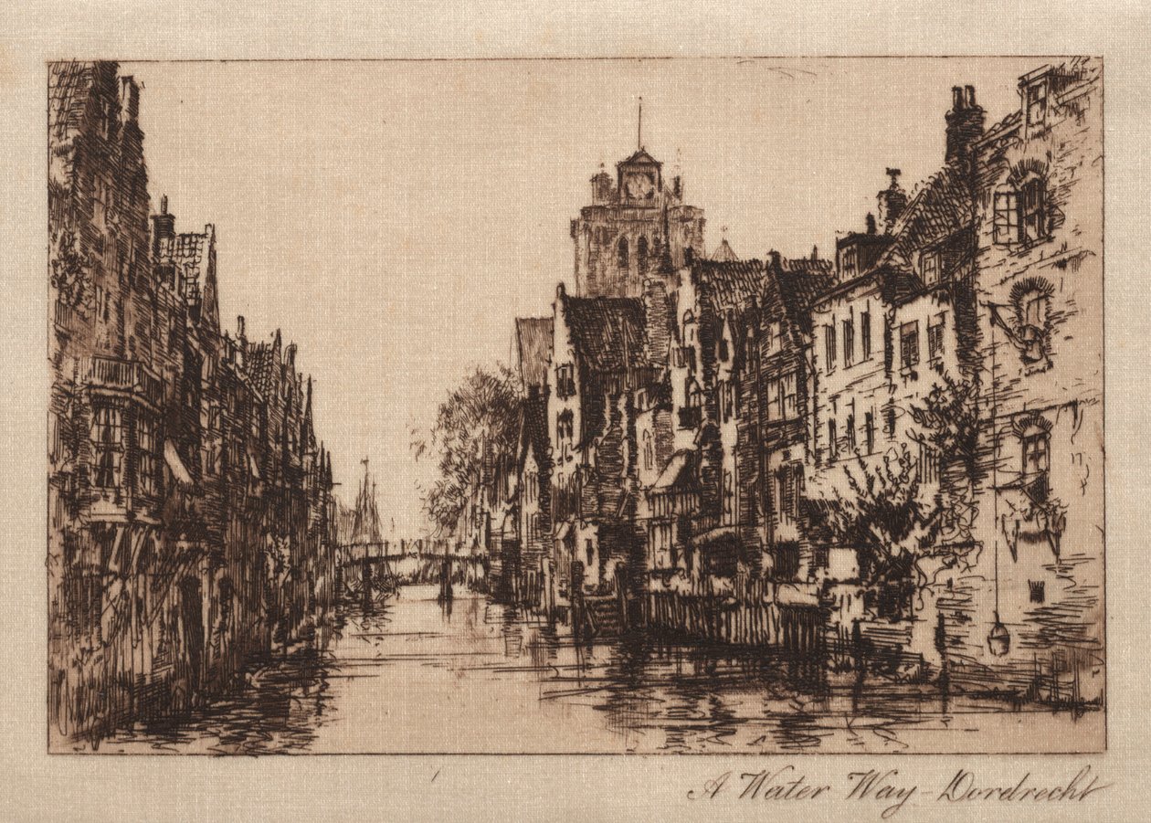 Droga wodna, Dordrecht, 1885. autorstwa Charles A. Vanderhoof
