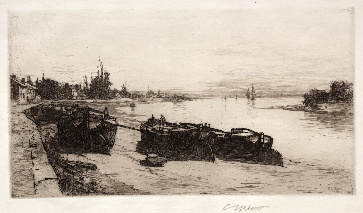 Błotne łodzie na Tamizie, 1883. autorstwa Charles Adams Platt