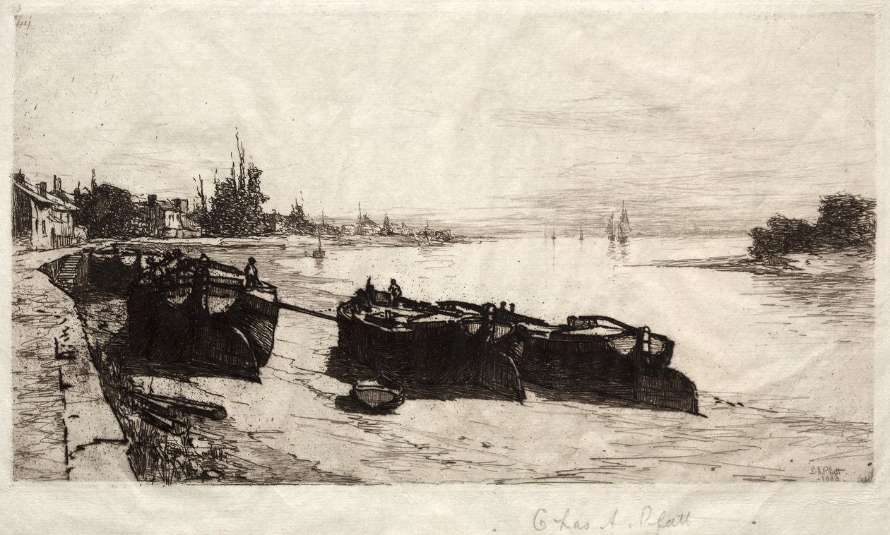 Błotne łodzie na Tamizie, 1883. autorstwa Charles Adams Platt