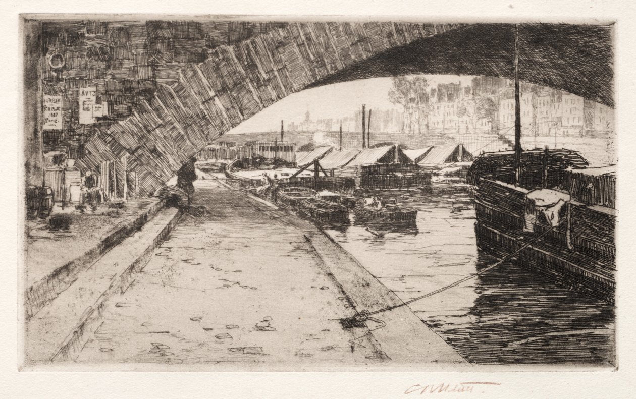 Pod Pont Marie, Paryż, 1887. autorstwa Charles Adams Platt