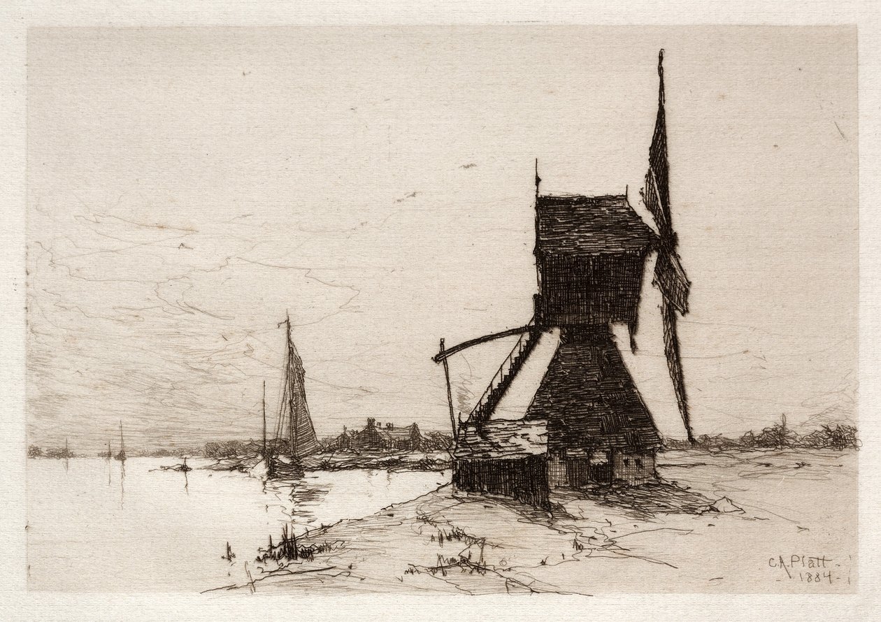 Wiatrak wzdłuż wybrzeża, 1884. autorstwa Charles Adams Platt