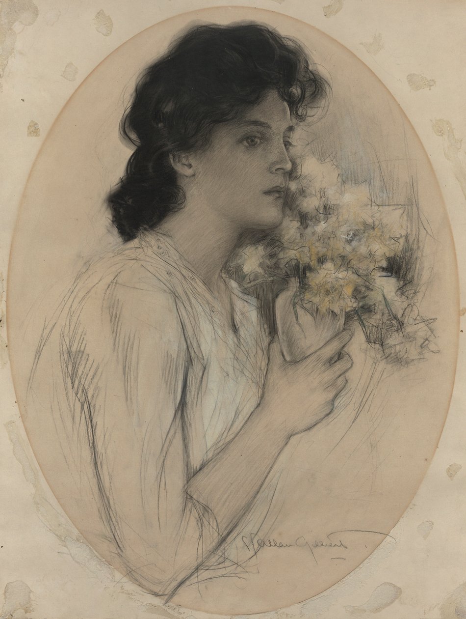 Dziewczyna z kwiatami autorstwa Charles Allan Gilbert
