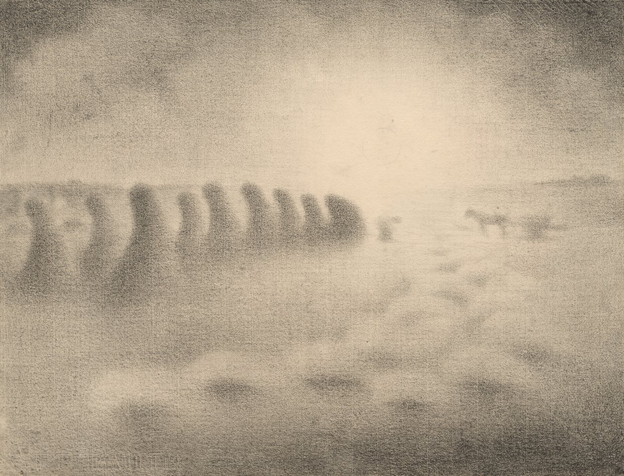 Koniec żniw, lata 90. XIX wieku. autorstwa Charles Angrand