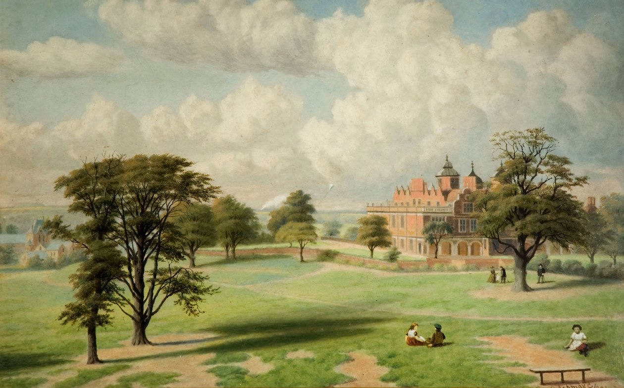 Aston Hall z parku, 1891. autorstwa Charles Ashmore