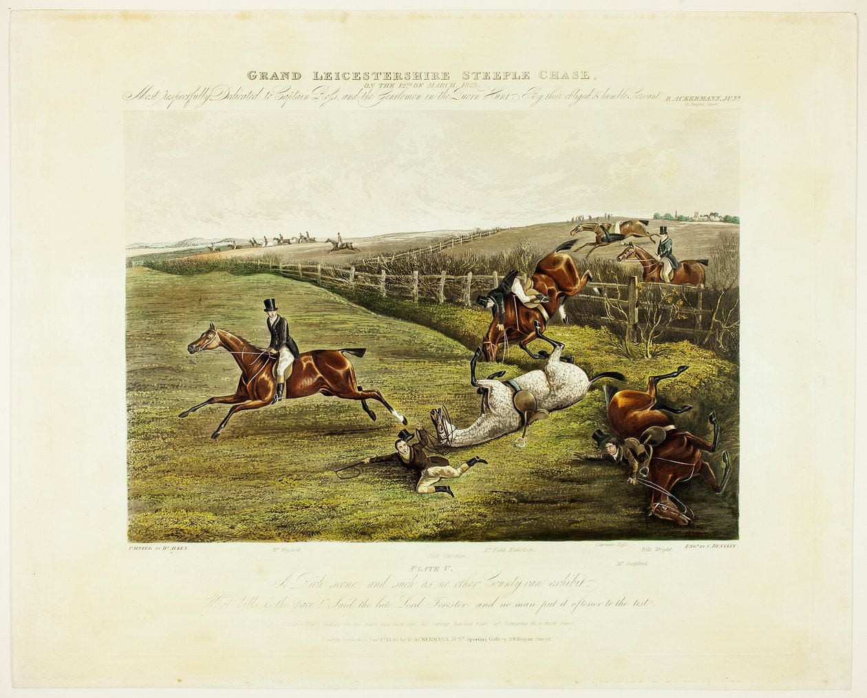 Bogata scena z wielkiej gonitwy Leicestershire Steeplechase autorstwa Charles Bentley