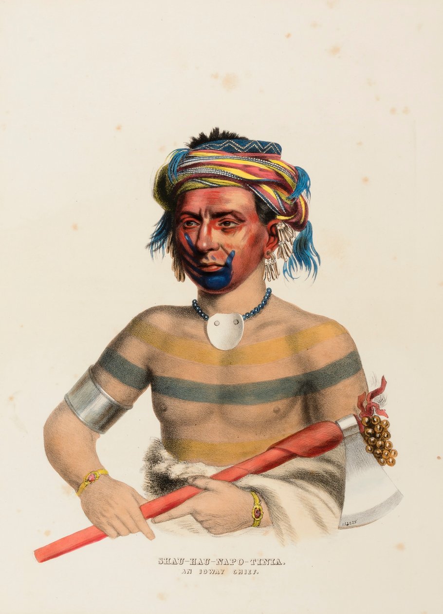 SHAU-HAU-NAPO-TINTA. WÓDZ IOWAY. autorstwa Charles Bird King