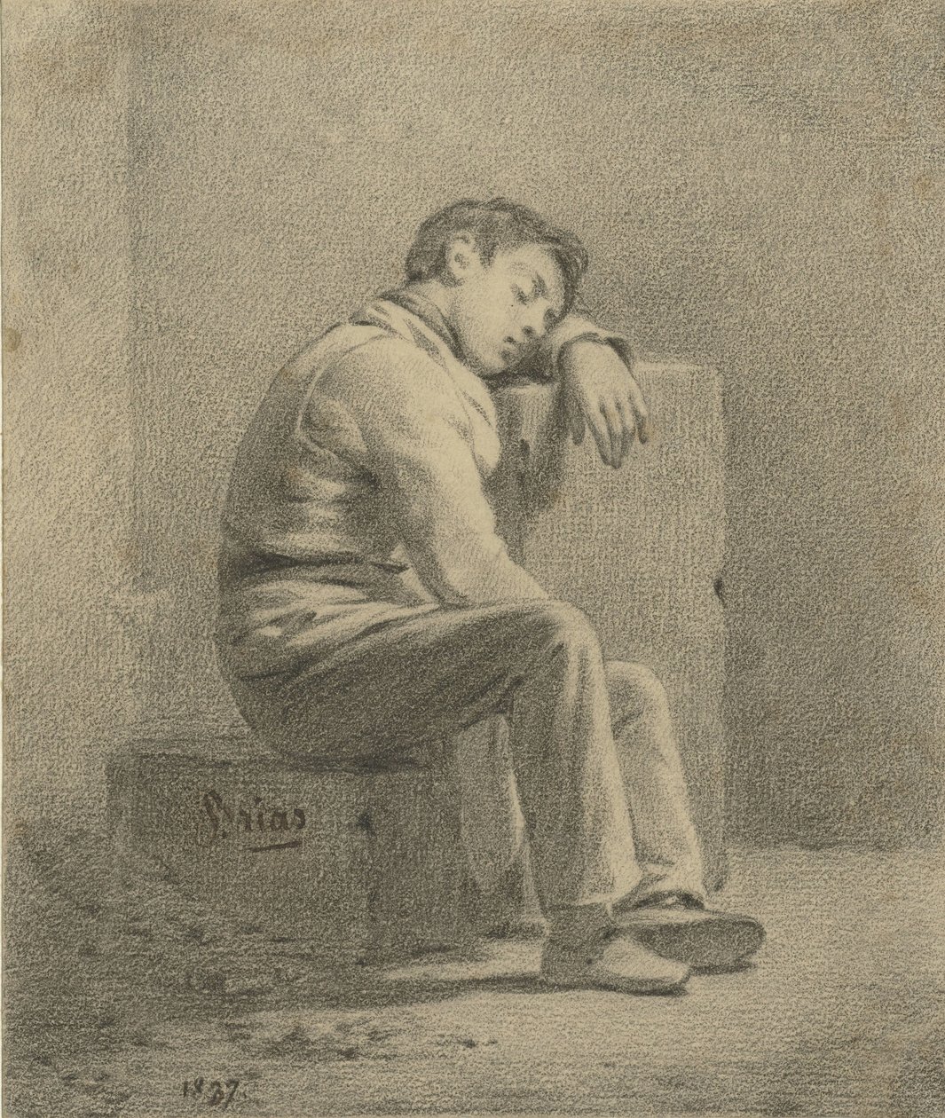 śpiący chłopiec autorstwa Charles Brias